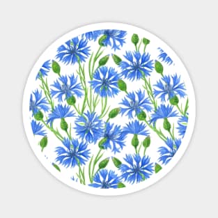 Watercolor cornflower pattern Magnet